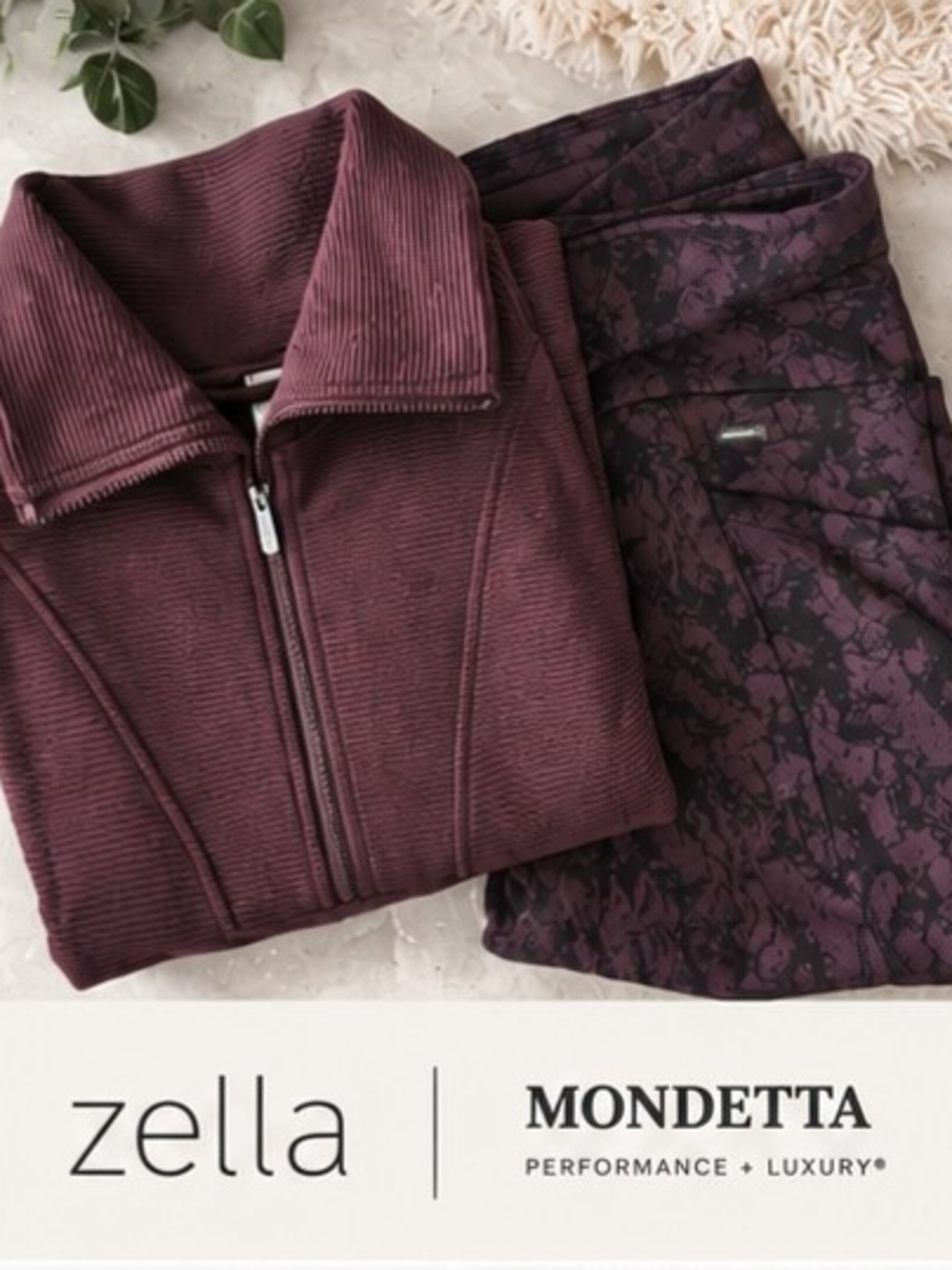 Zella & Mondetta Heavyweight Plum Track Set Jacket + Pants M